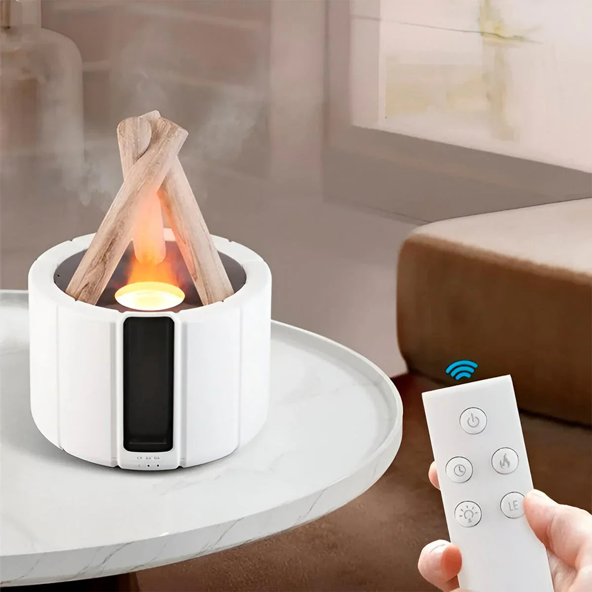 BONFIRE DIFUSOR- Humidificador  Fogata Difusor Aromatizante Blanco