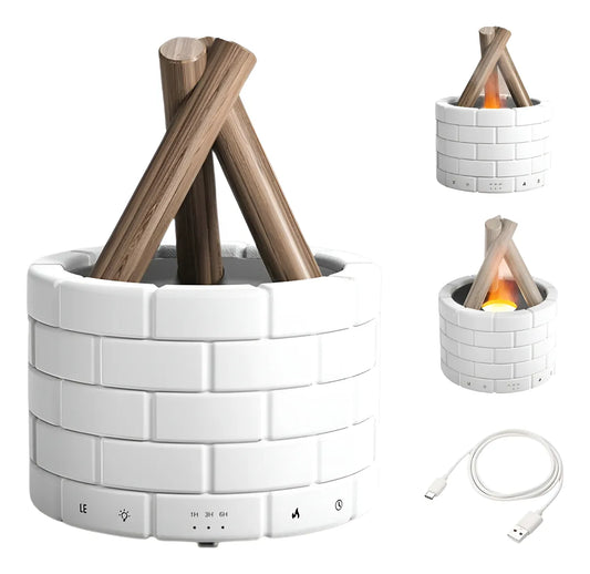 BONFIRE DIFUSOR- Humidificador  Fogata Difusor Aromatizante Blanco