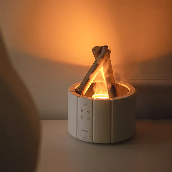 BONFIRE DIFUSOR- Humidificador  Fogata Difusor Aromatizante Blanco